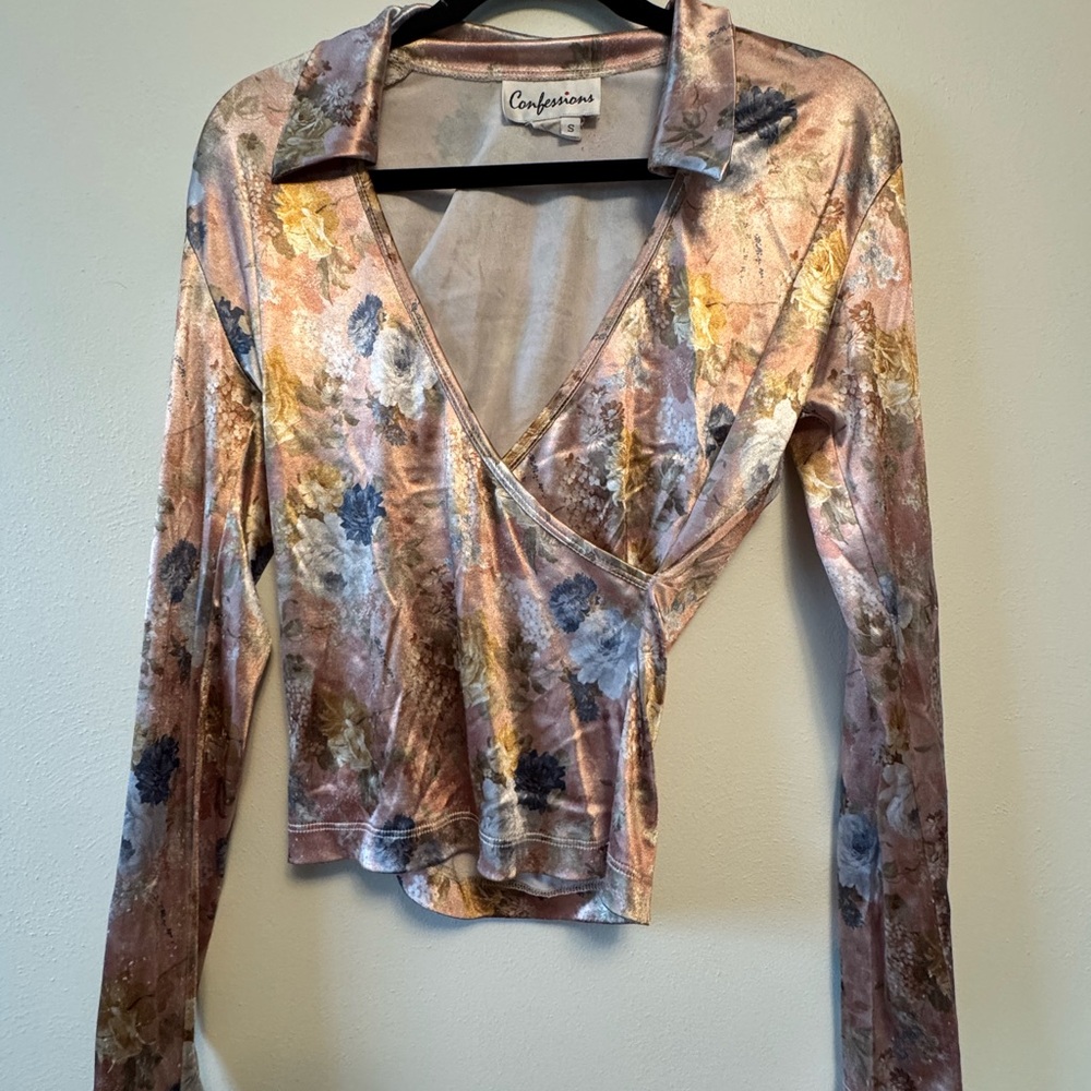 Confession Floral Wrap Top - Multicolor